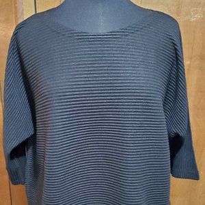 Women's Black Ribbed Pullover Sweater